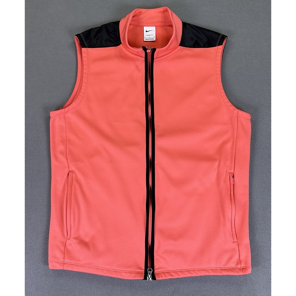Nike Vest Mens Medium Coral Pink Therma Fit Victory Golf Performance